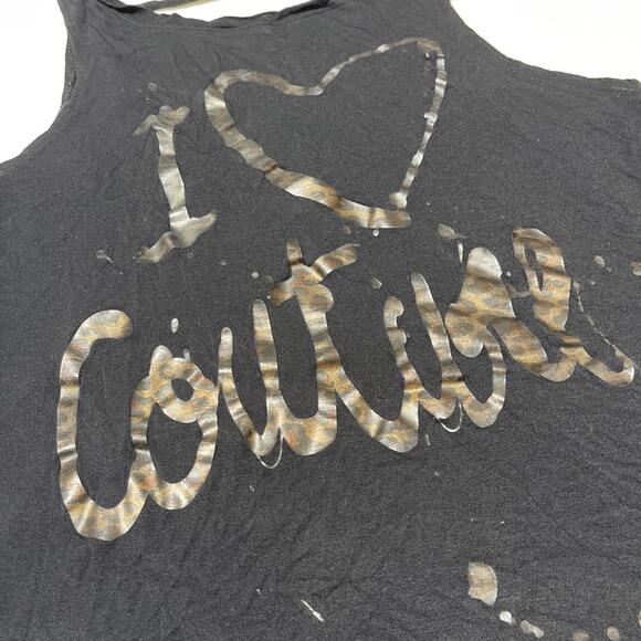 Juicy Couture "I Love Couture" Tank Top Logo Small Strappy Sporty Animal Print - Picture 2 of 8